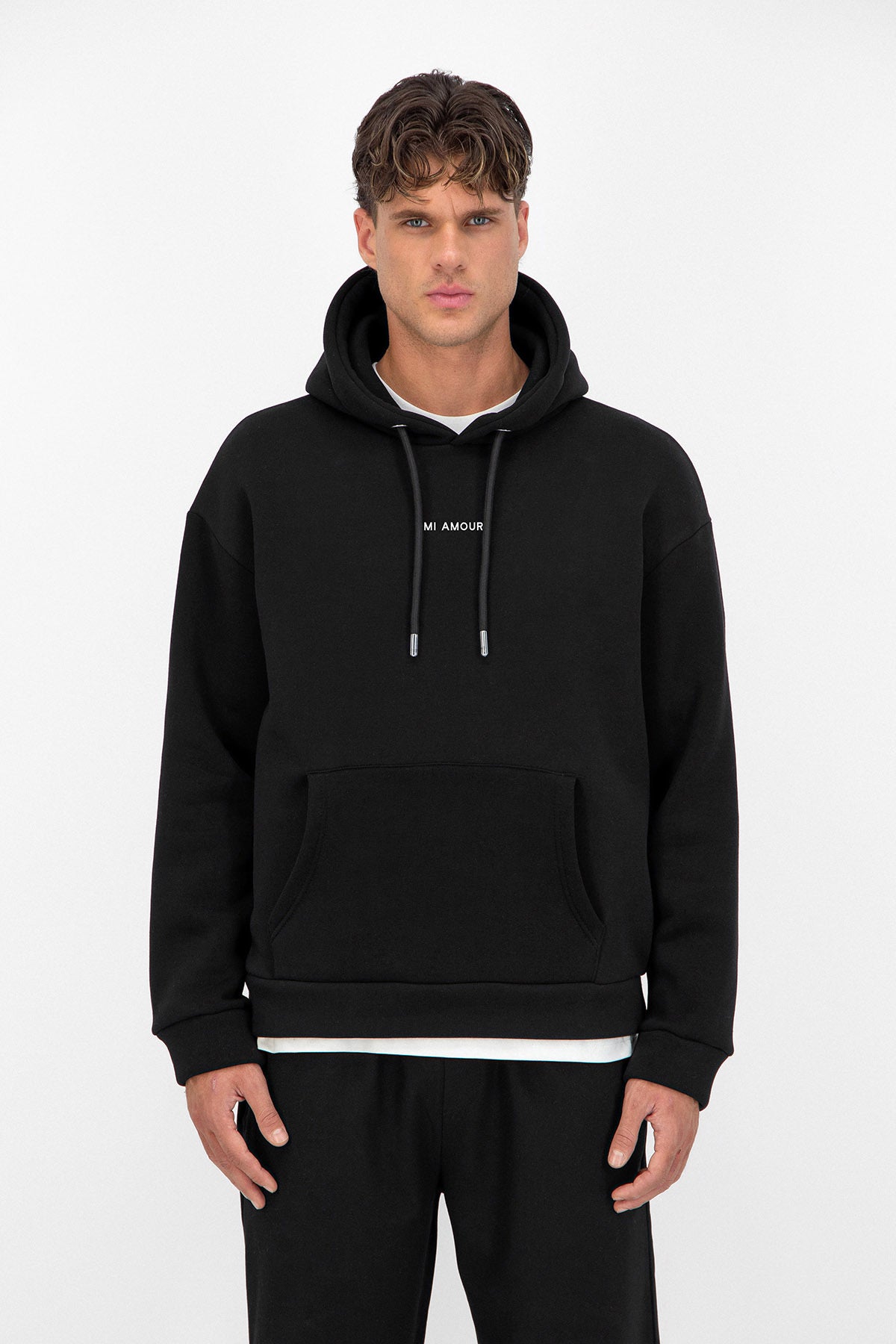 Sweat capuche noir Amore