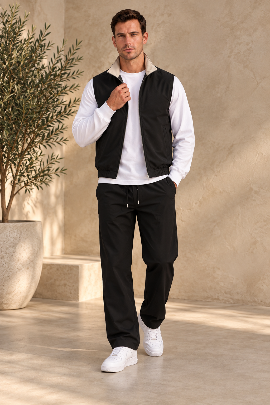 Ensemble Revers noir veste + pantalon