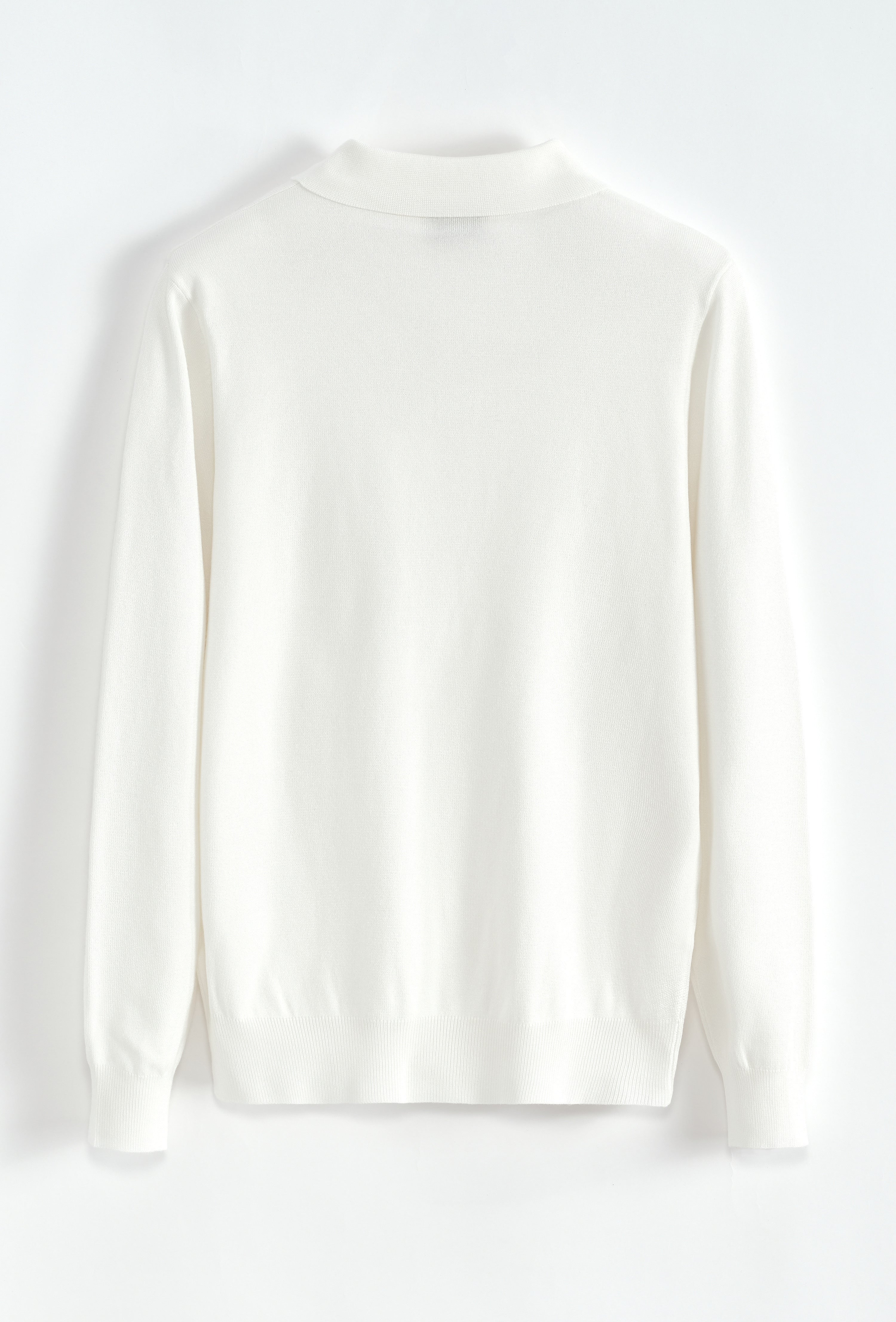 Pull polo manche longue blanc