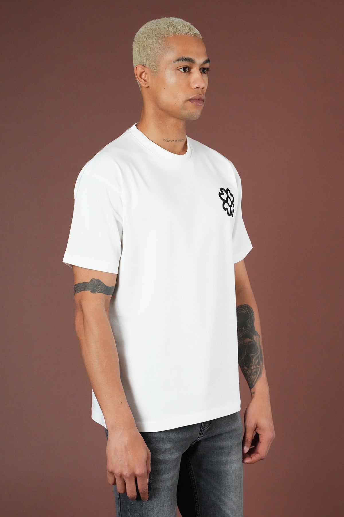 T-Shirt blanc Trèfle noir