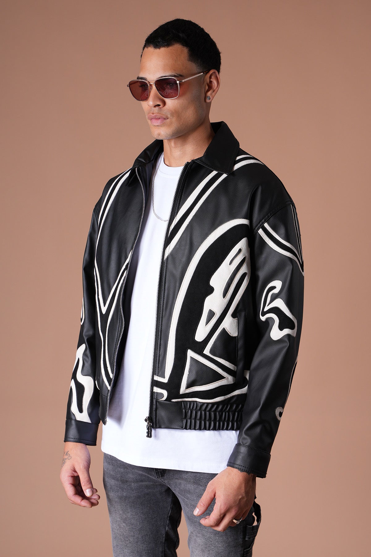 Veste Simili cuir Alpha noir