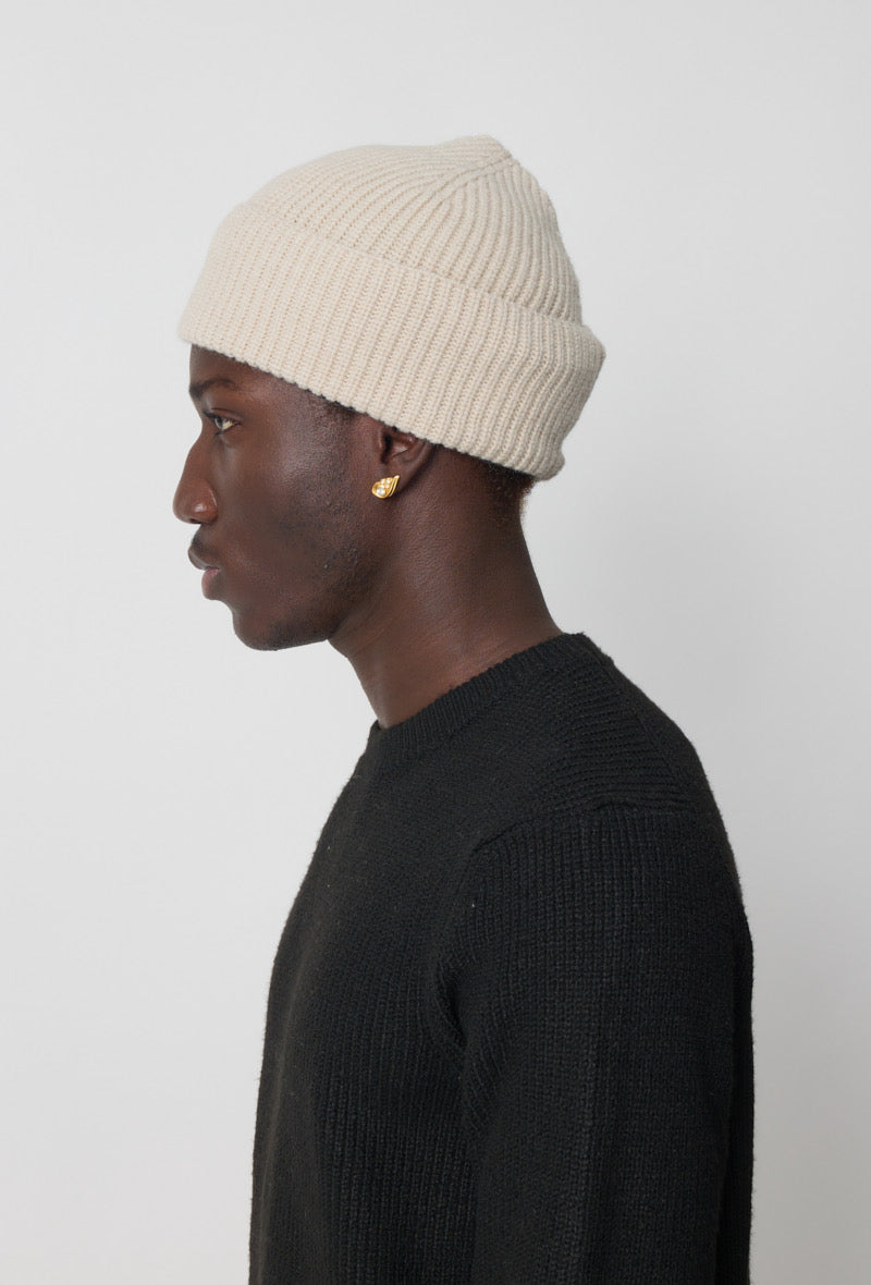 Bonnet maille beige