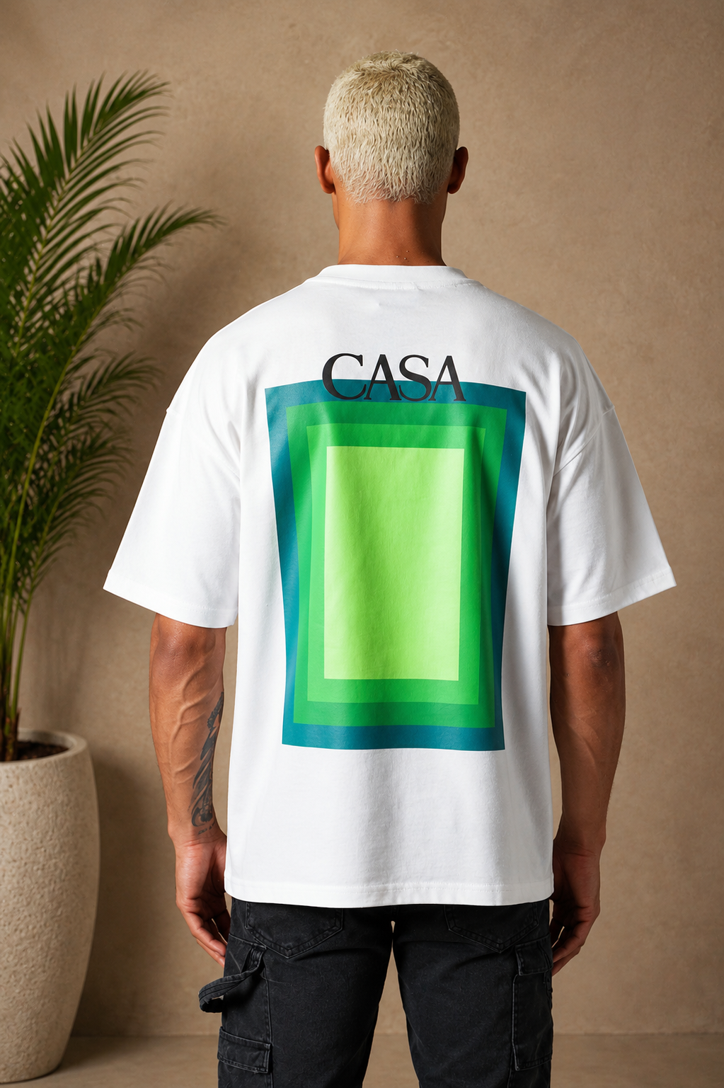 T-Shirt Casa blanc / vert