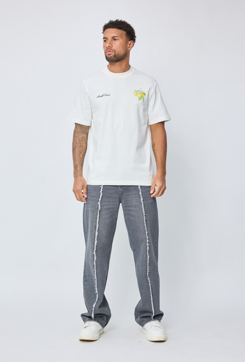 Jean gris coutures