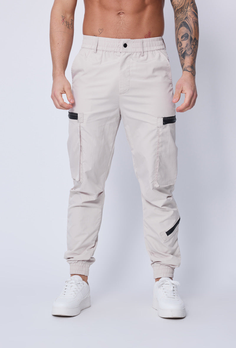Cargo zip beige