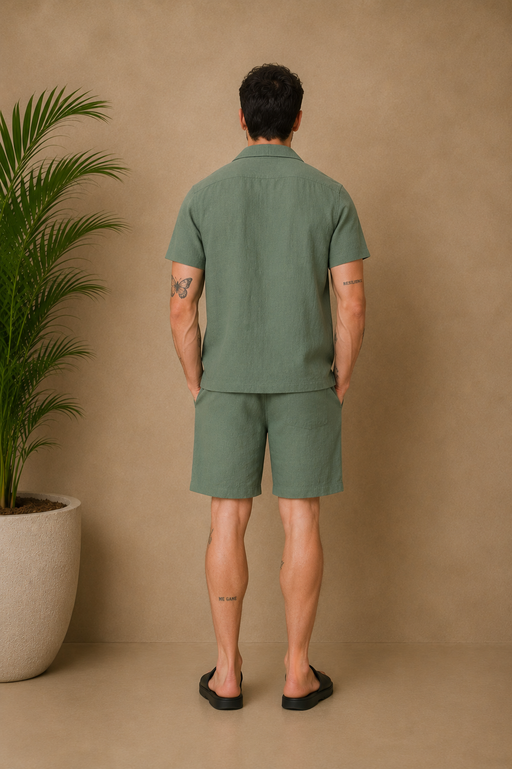 Ensemble Ibiza short chemise kaki