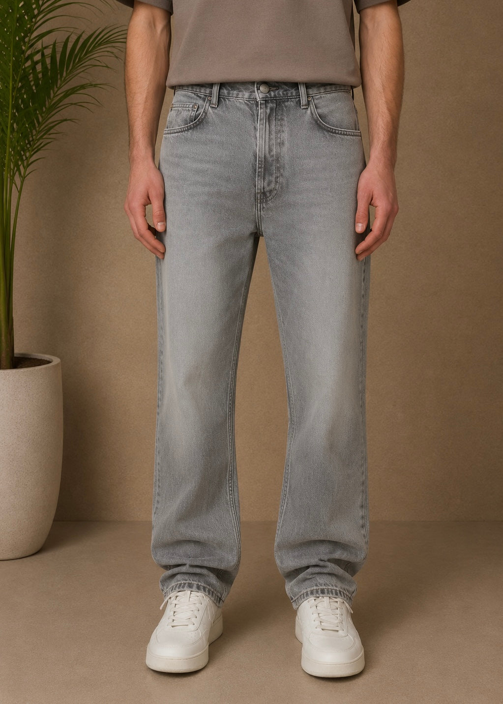 Flare Jean coeur gris clair