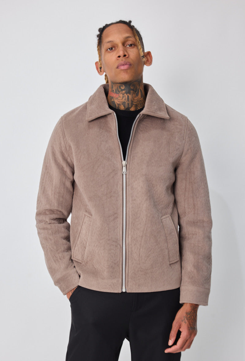 Veste daim marron clair