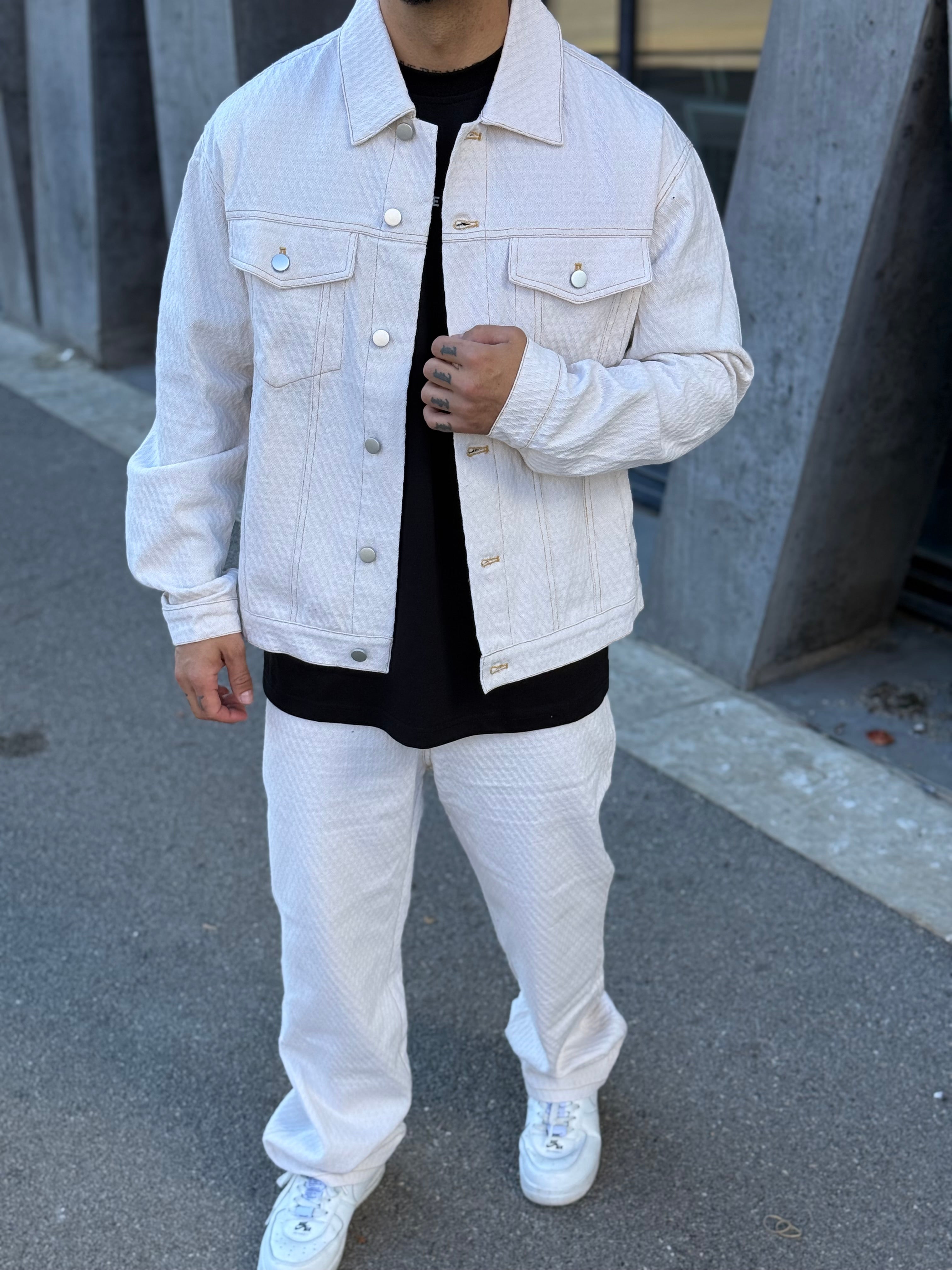 Ensemble veste + pantalon Denim beige