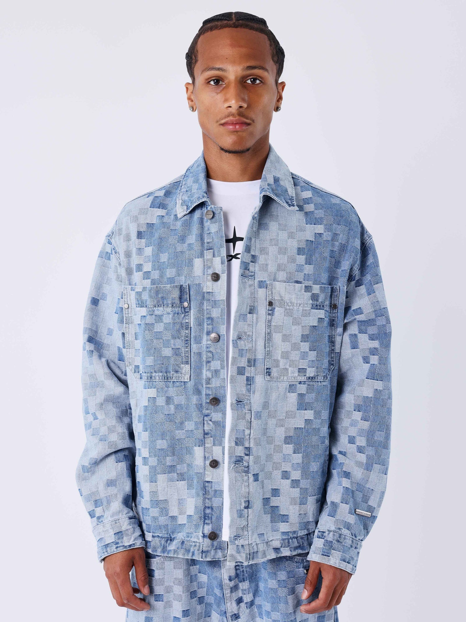 PXP - Veste en jean pixel bleu