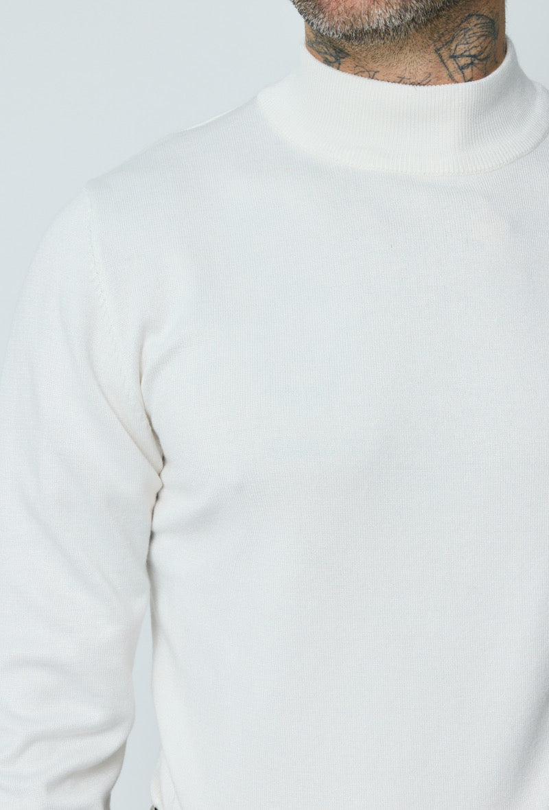 Pull Col montant blanc