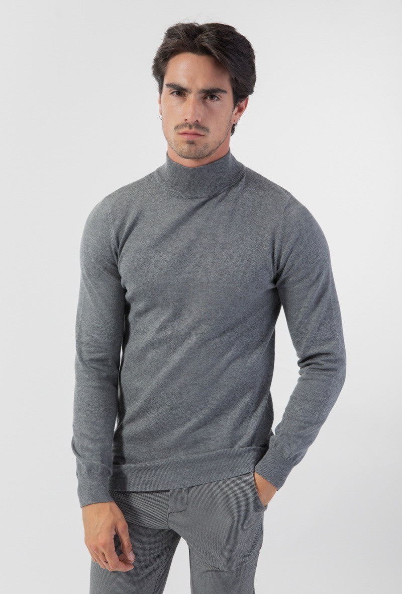 Pull Col montant gris