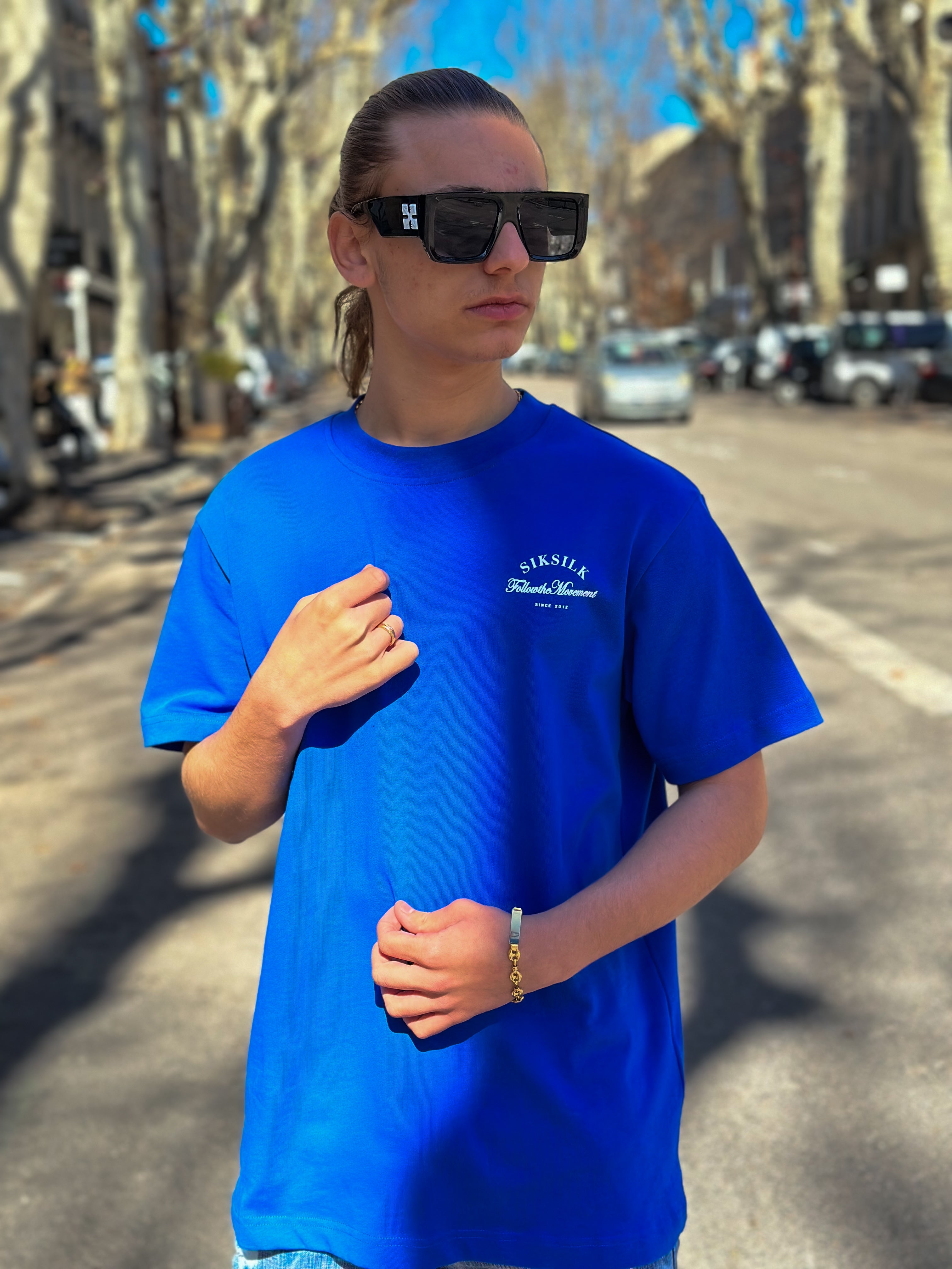 Siksilk - Graphic T-Shirt Blue