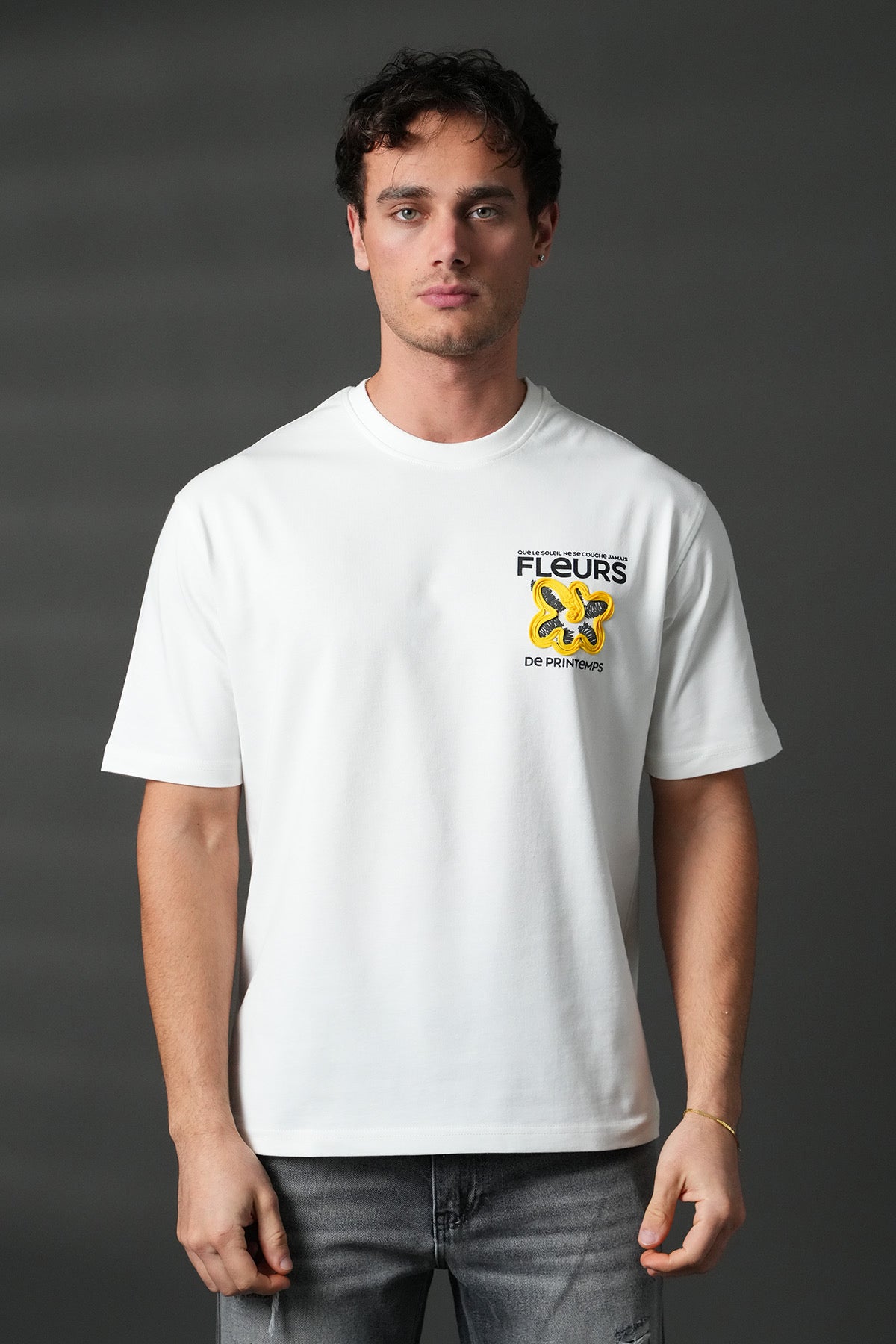 T-Shirt Fleur de printemps blanc