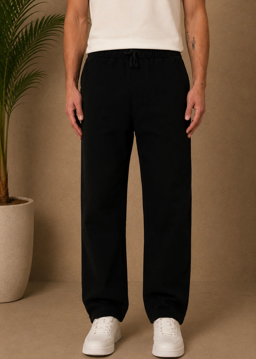Pantalon Jacquard noir