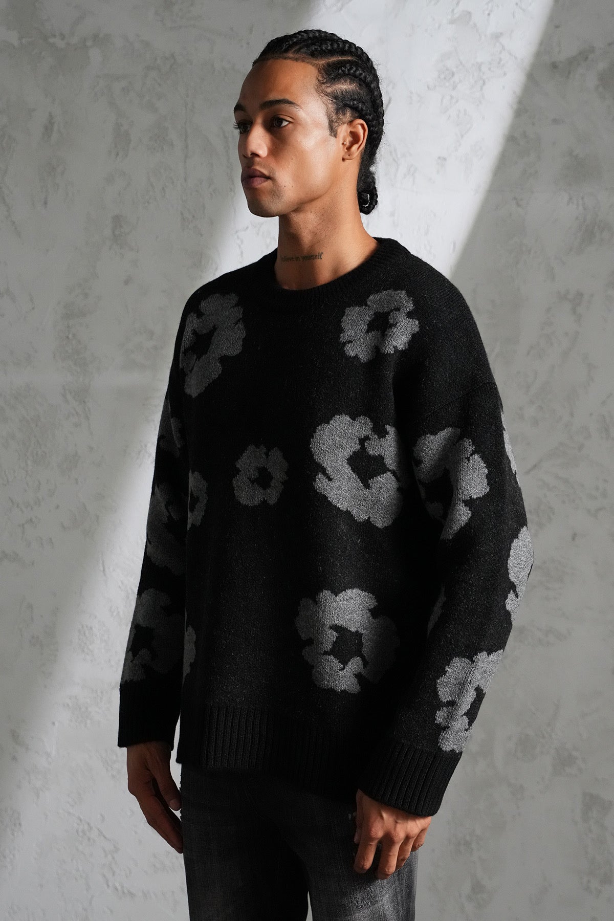 Pull maille Tears noir