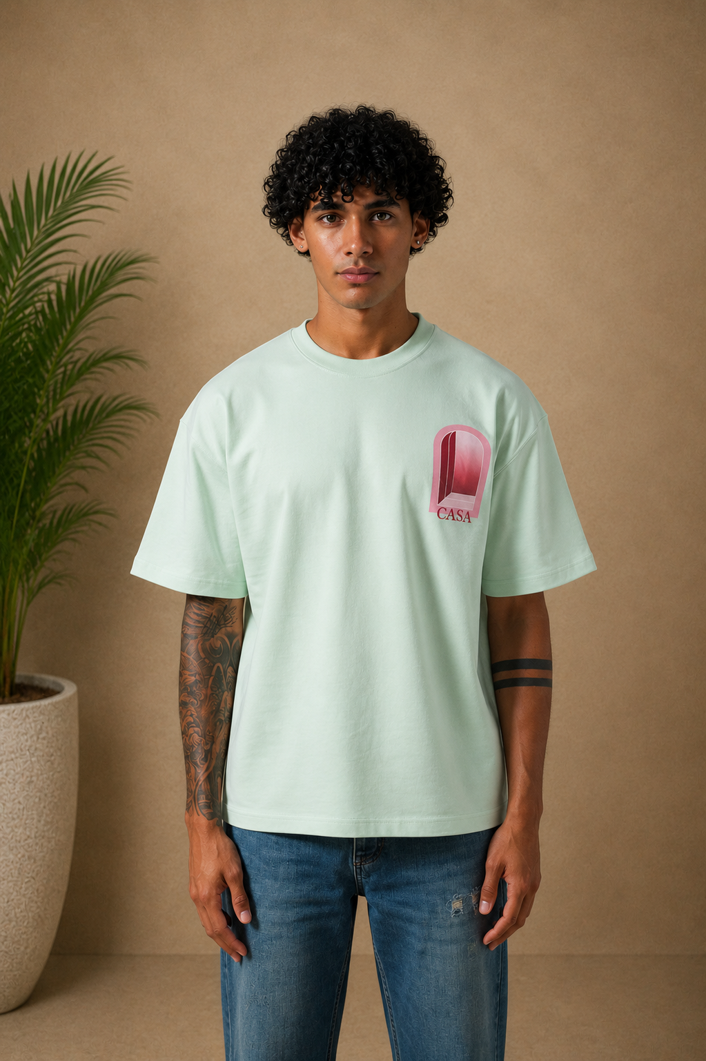 T-Shirt Casa Mint / rouge