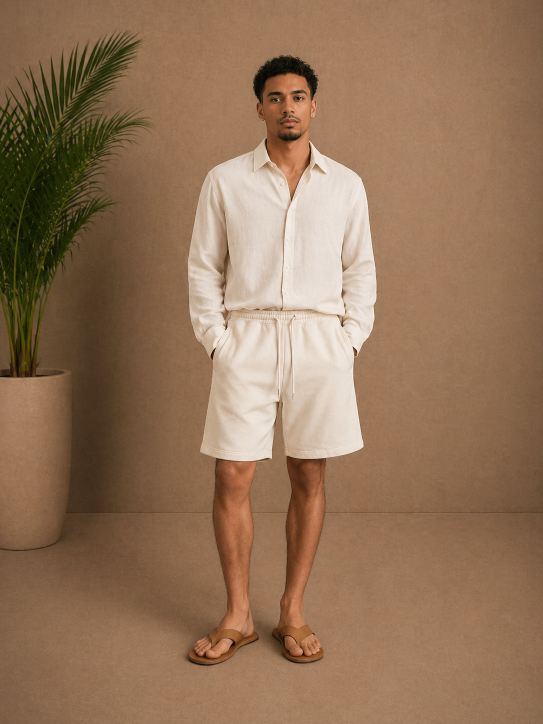 Short ample beige