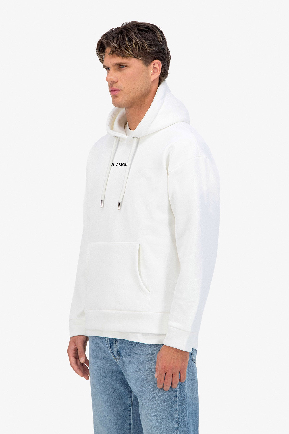 Sweat capuche blanc Amore