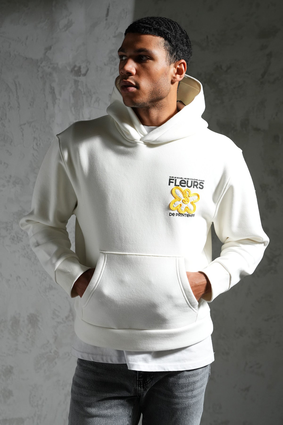 Sweat Fleurs de printemps blanc