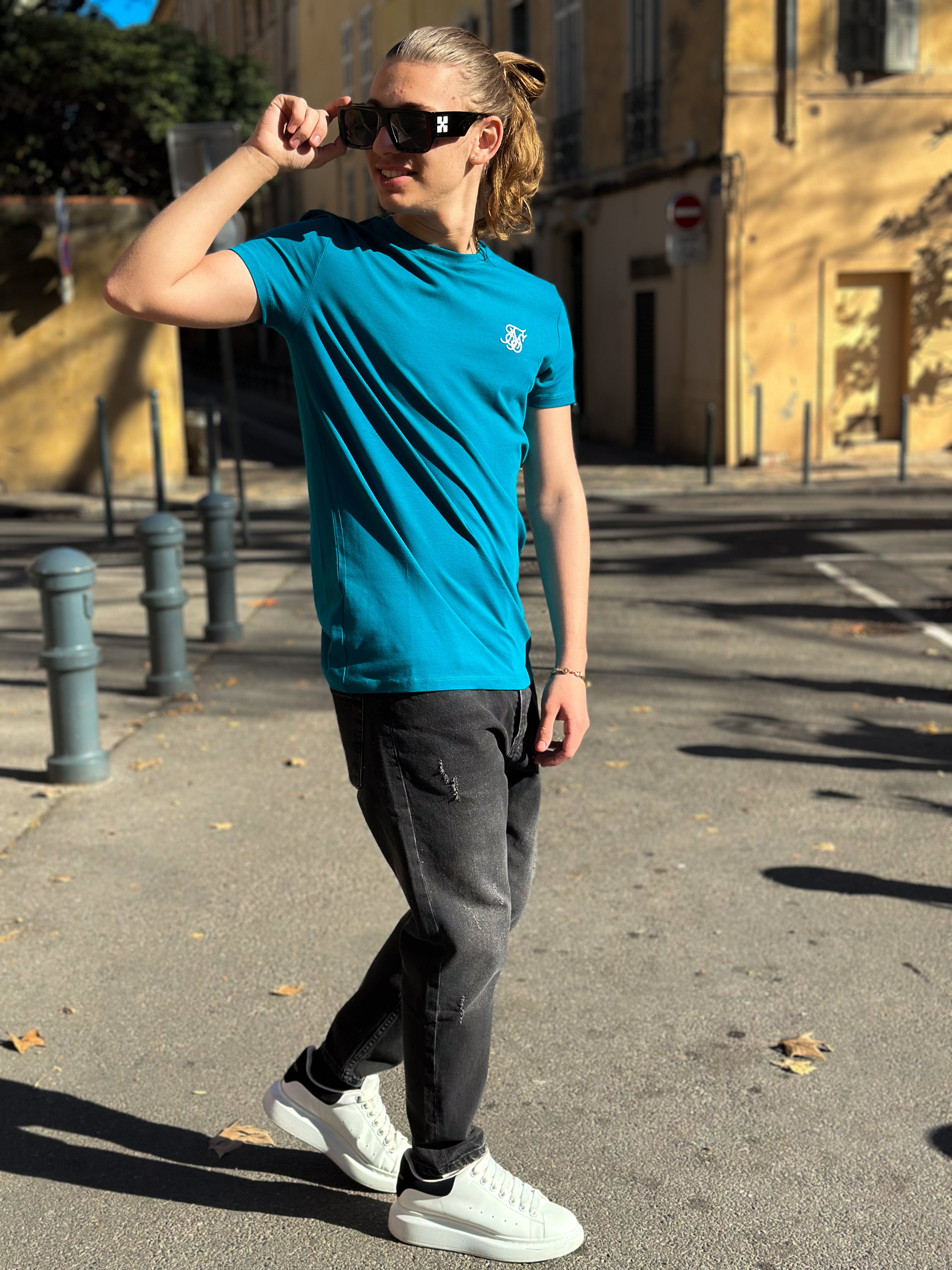 SikSilk - Muscle Fit T-Shirt Teal