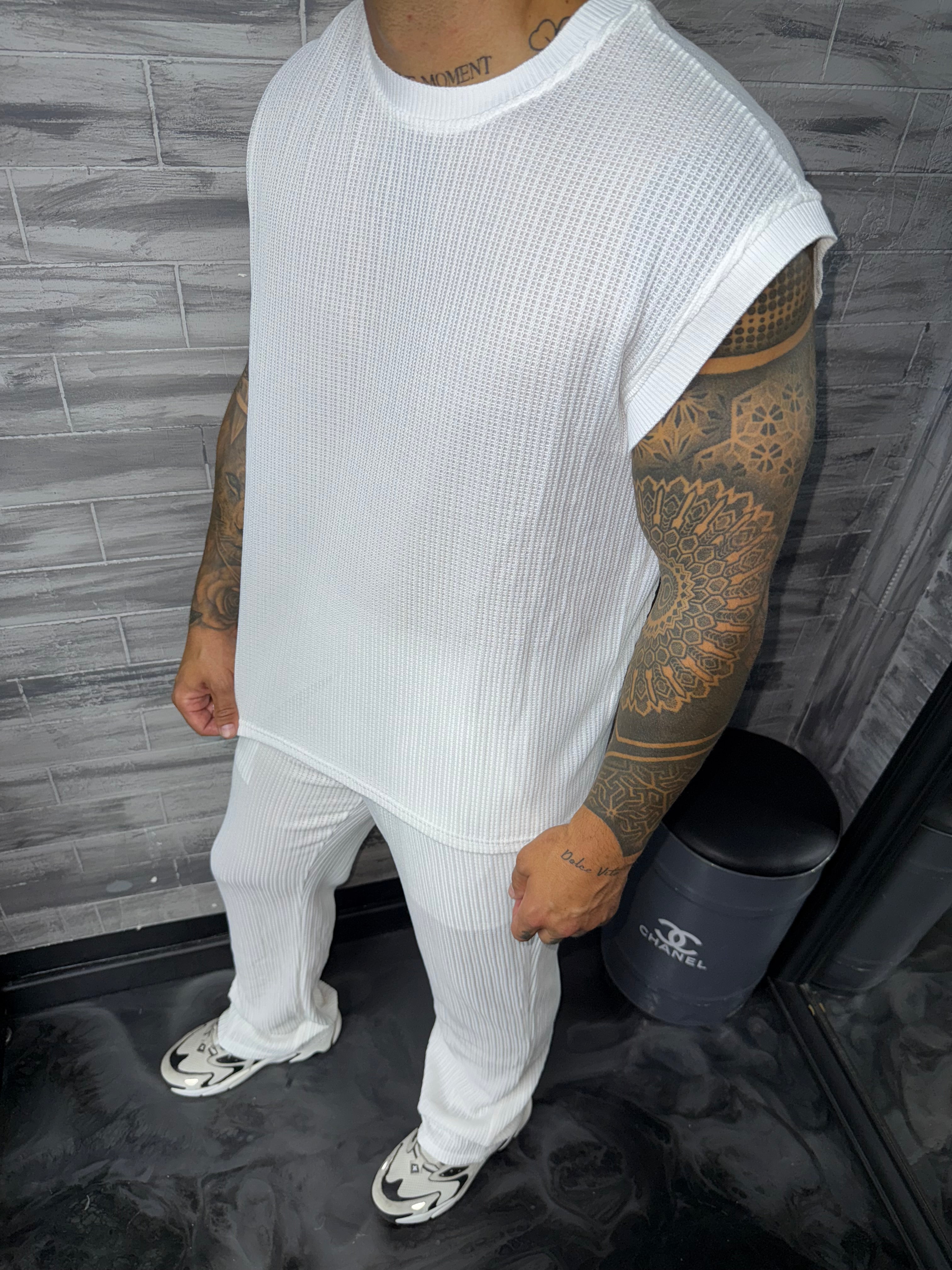 Ensemble pantalon + débardeur blanc