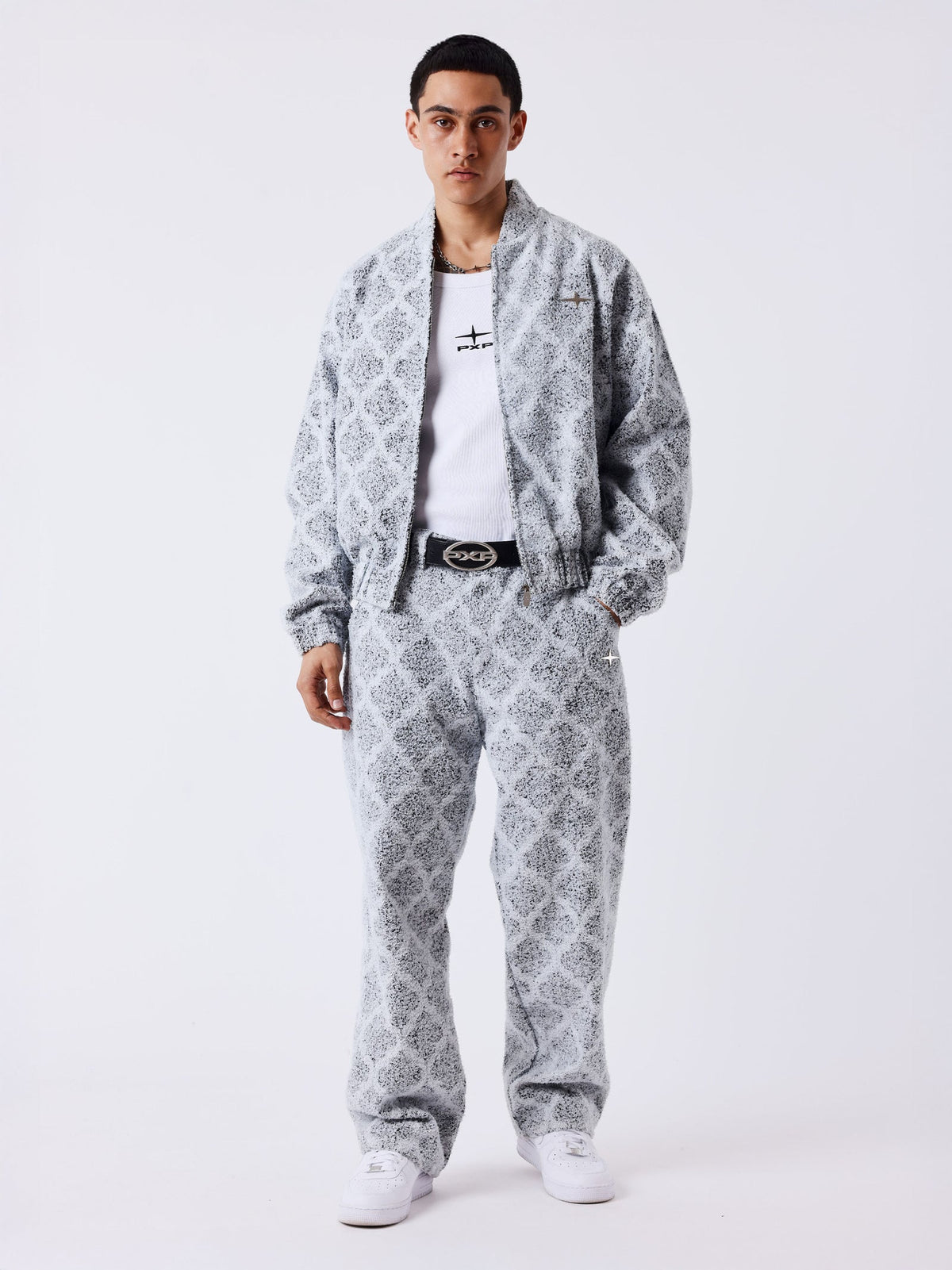 PXP - VESTE MOTIFS A CARREAUX MOUNTAIN GRIS