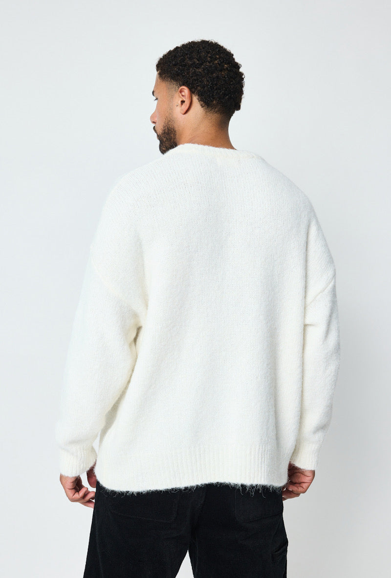 Pull fourrure blanc