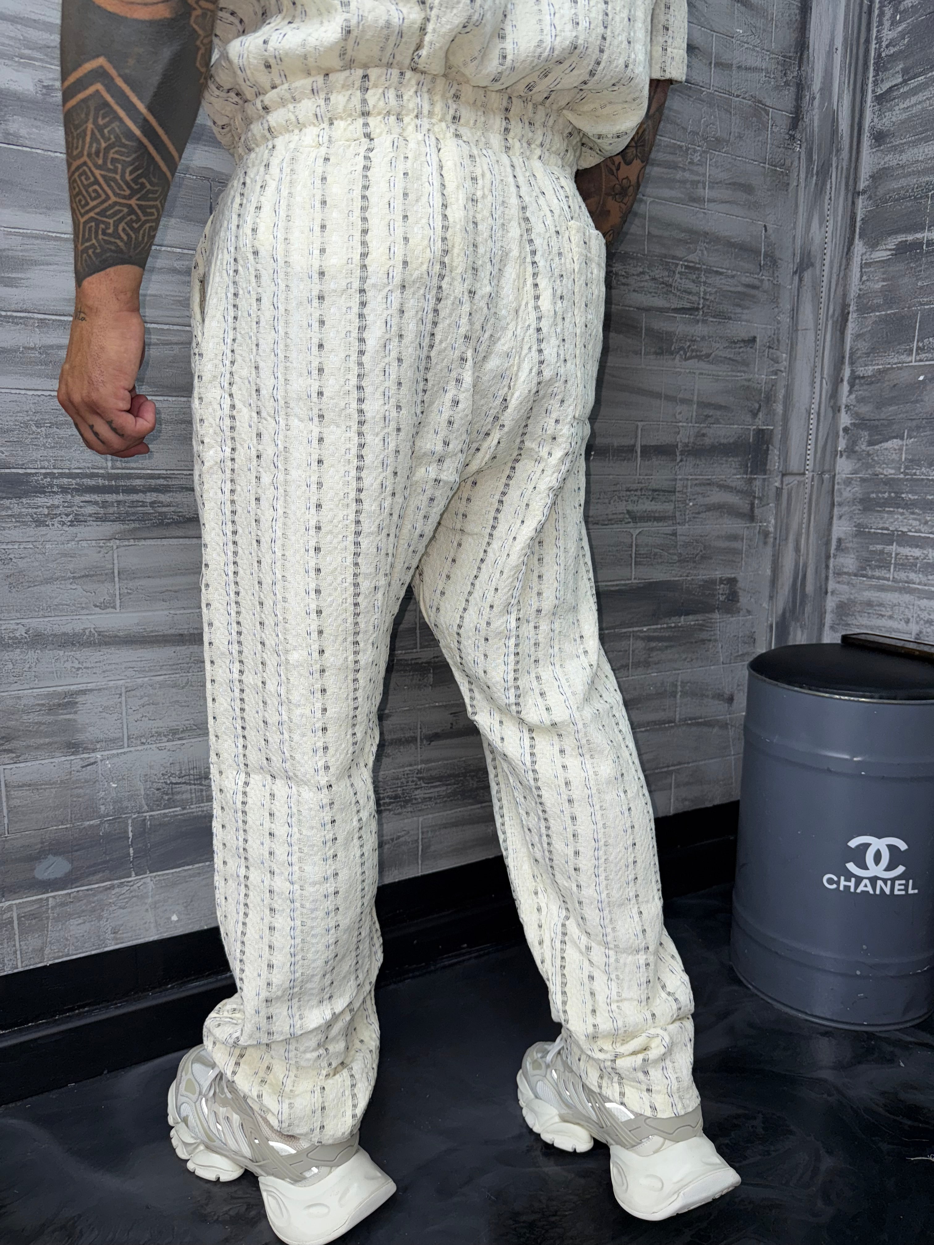 Pantalon beige motif