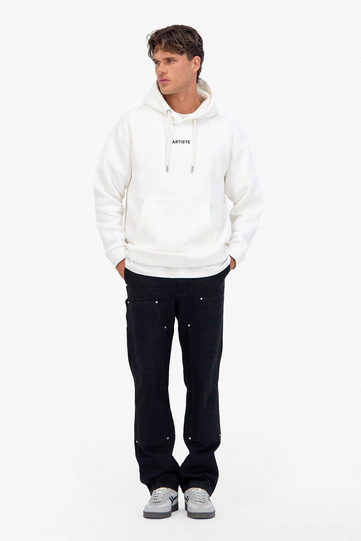 Sweat capuche blanc ART