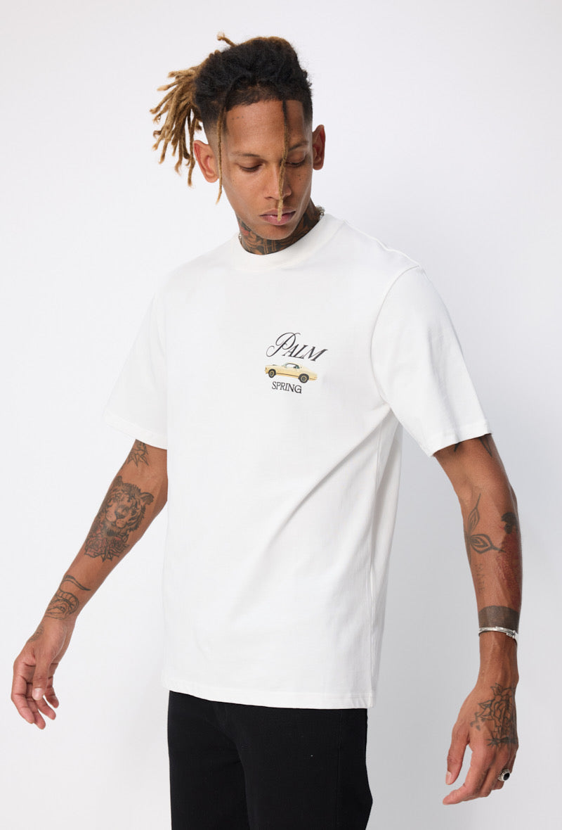 T-shirt Palm Spring blanc