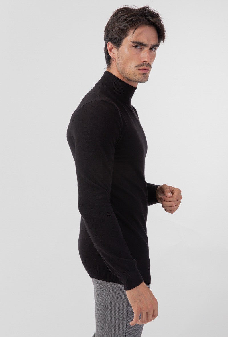 Pull Col montant noir