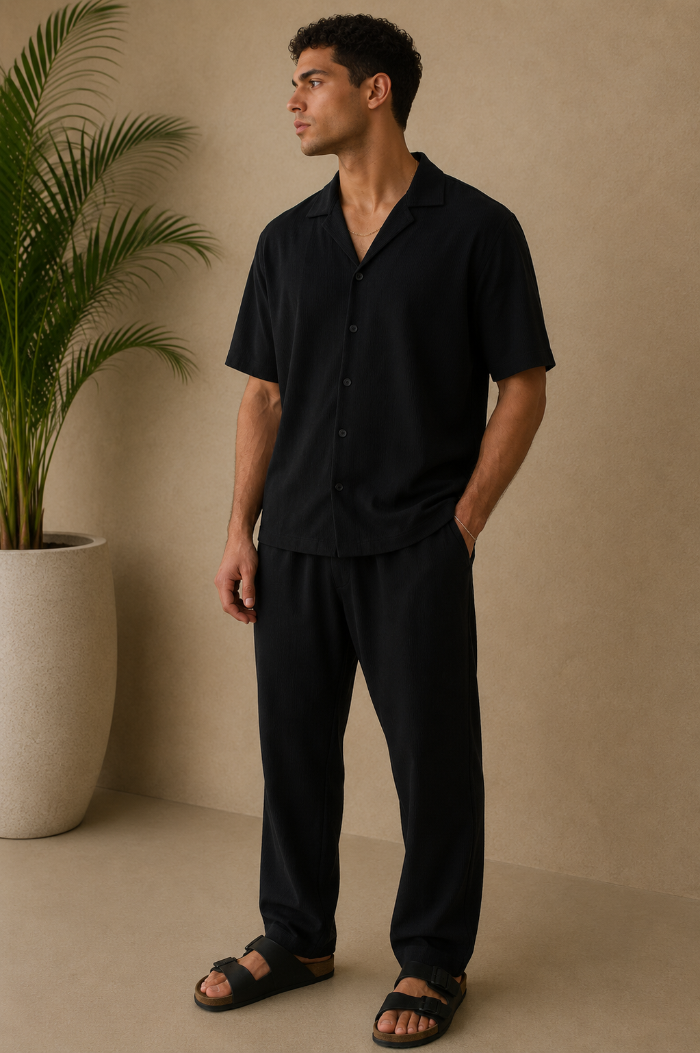 Chemise texturé noir