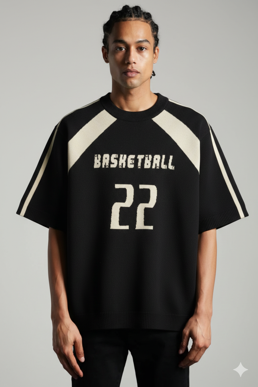 T-shirt épais noir Basketball