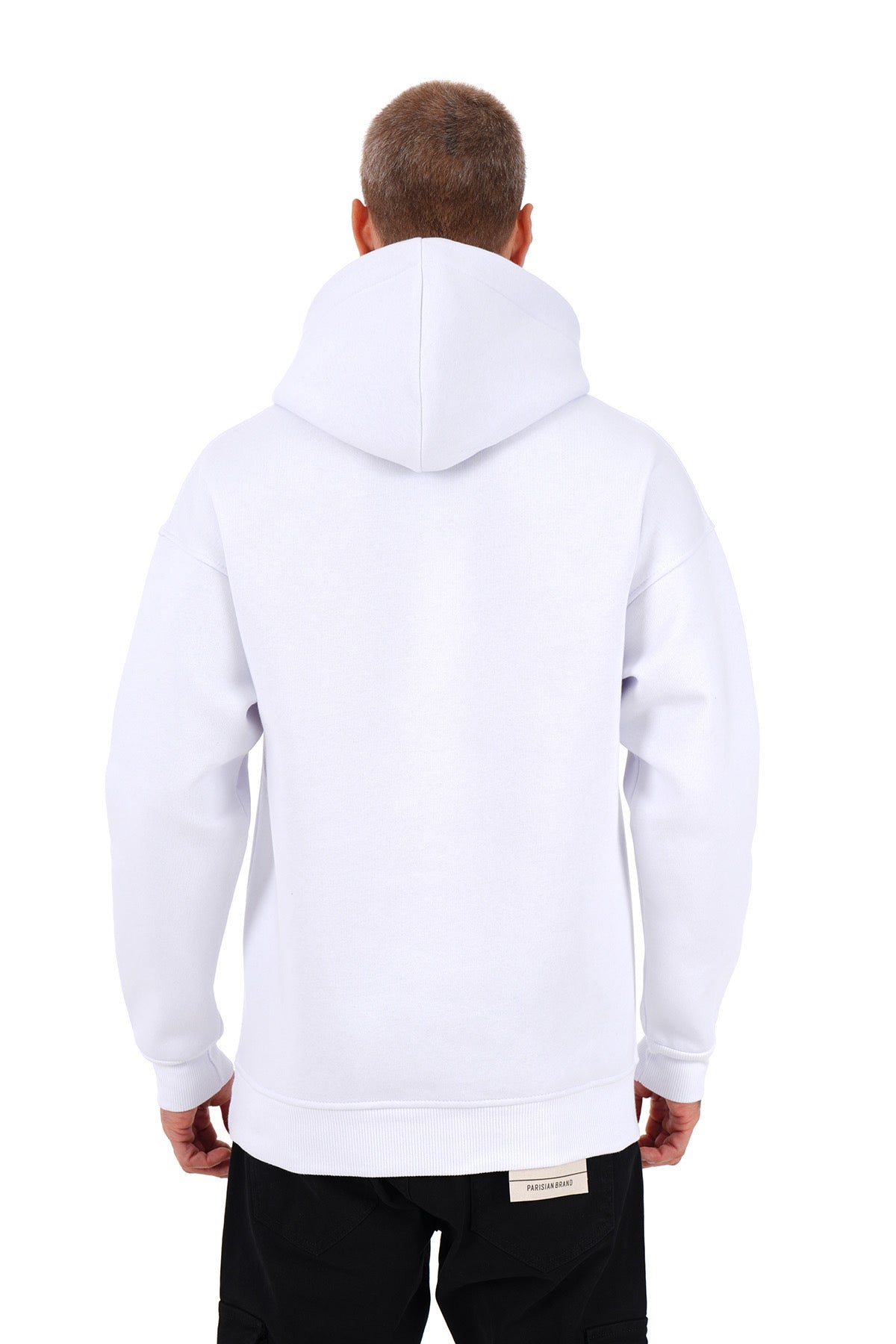 Sweat capuche cœur brisé blanc