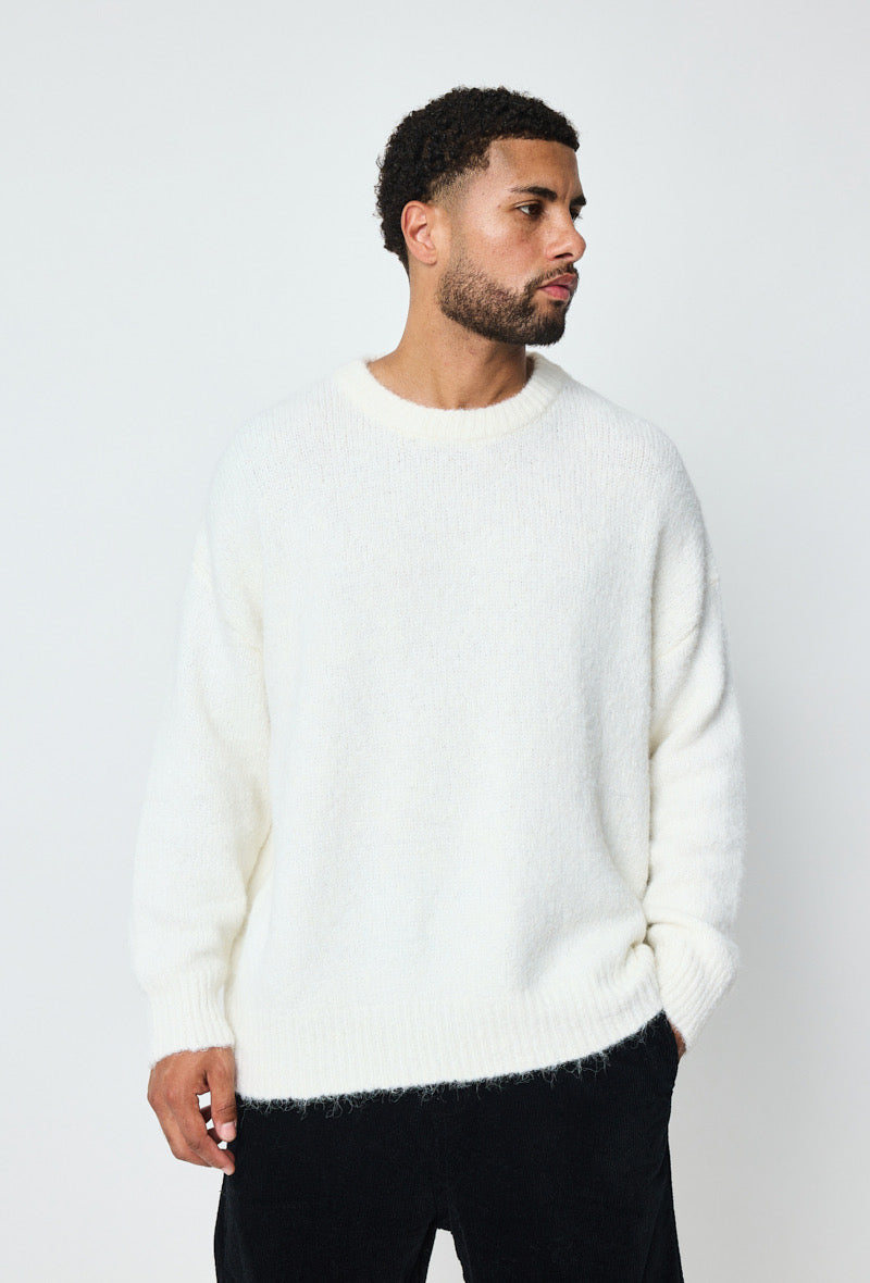Pull fourrure blanc