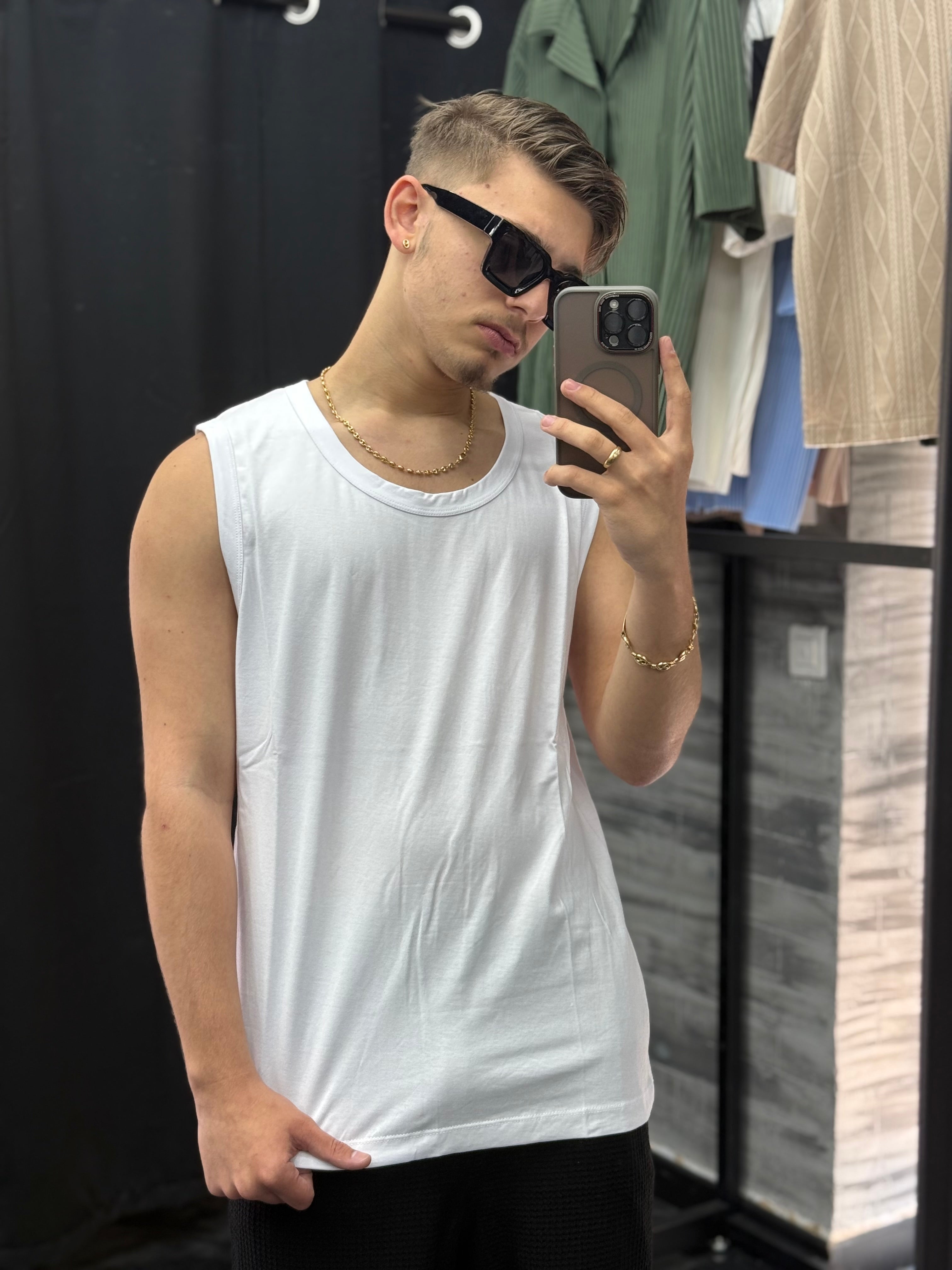 Débardeur long blanc