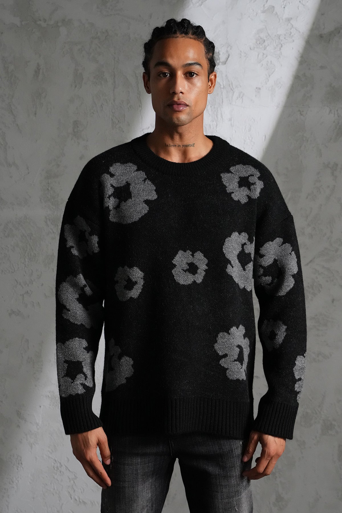 Pull maille Tears noir