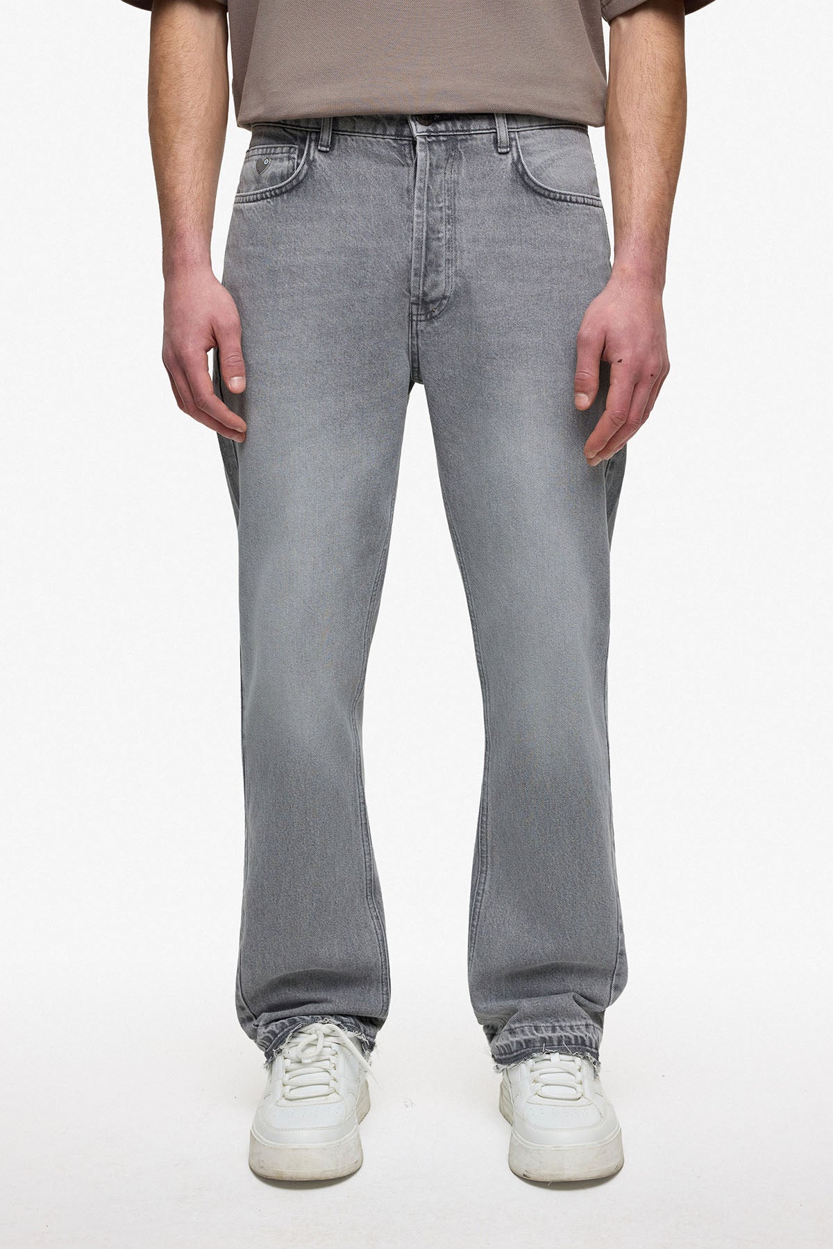 Flare Jean coeur gris clair