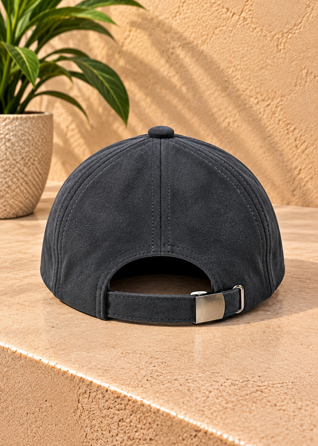 Casquette Coeur rouge daim noire