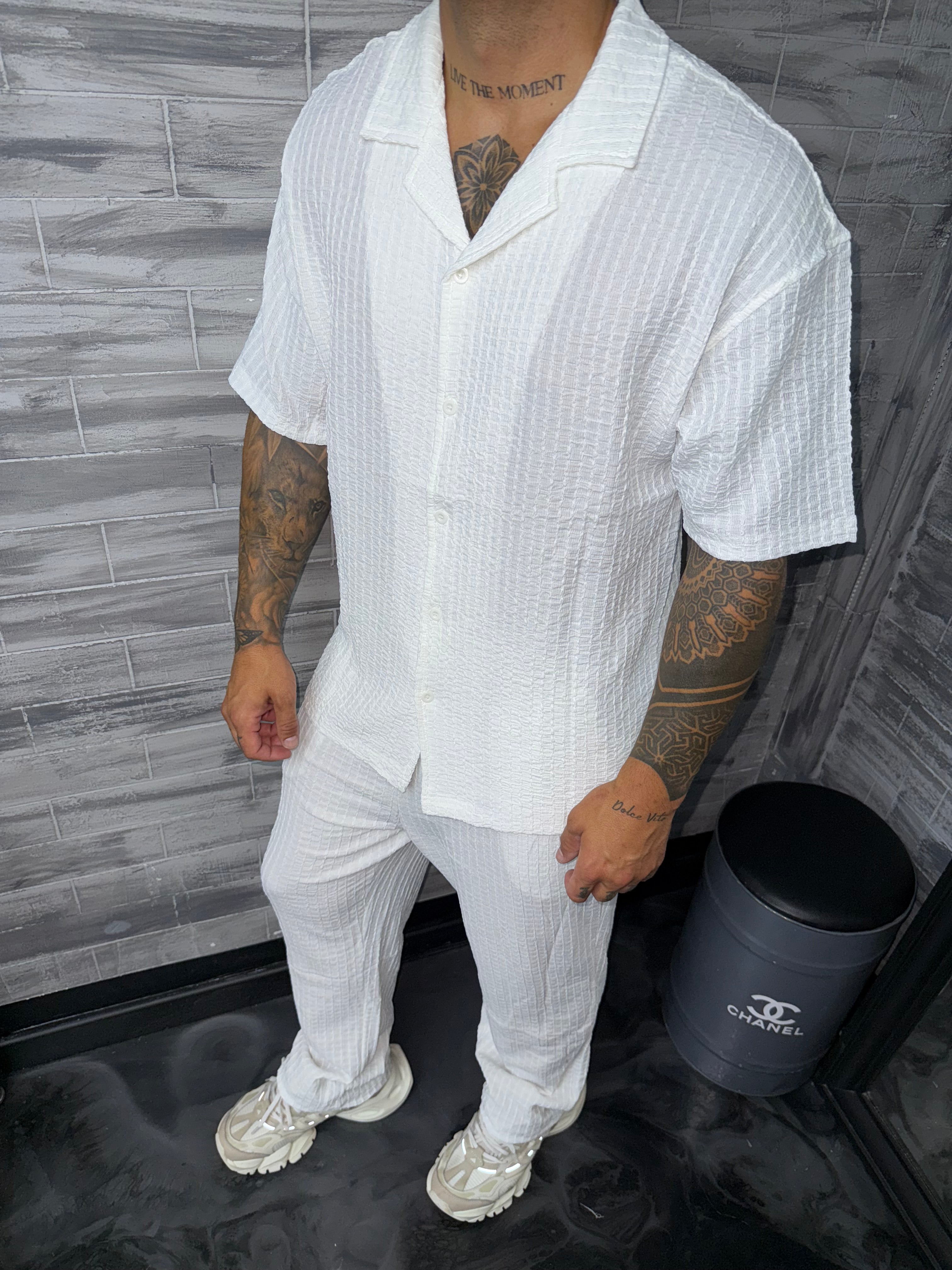 Ensemble Palma chemise + pantalon blanc
