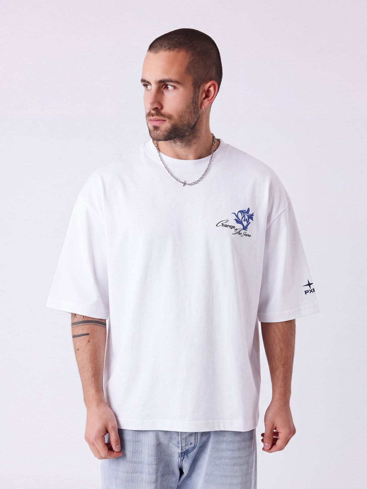 PXP - T-SHIRT FLORAL BLANC