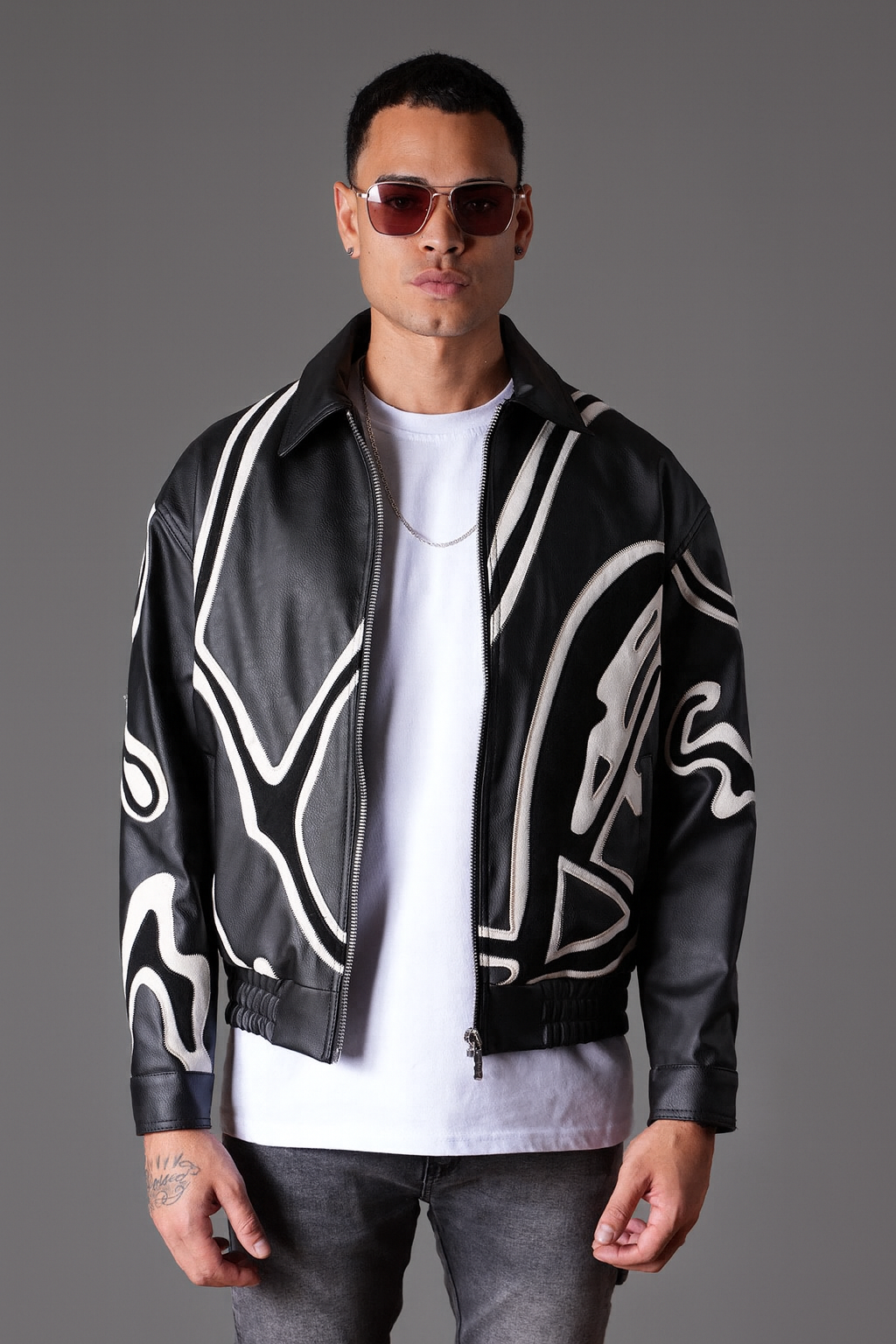 Veste Simili cuir Alpha noir