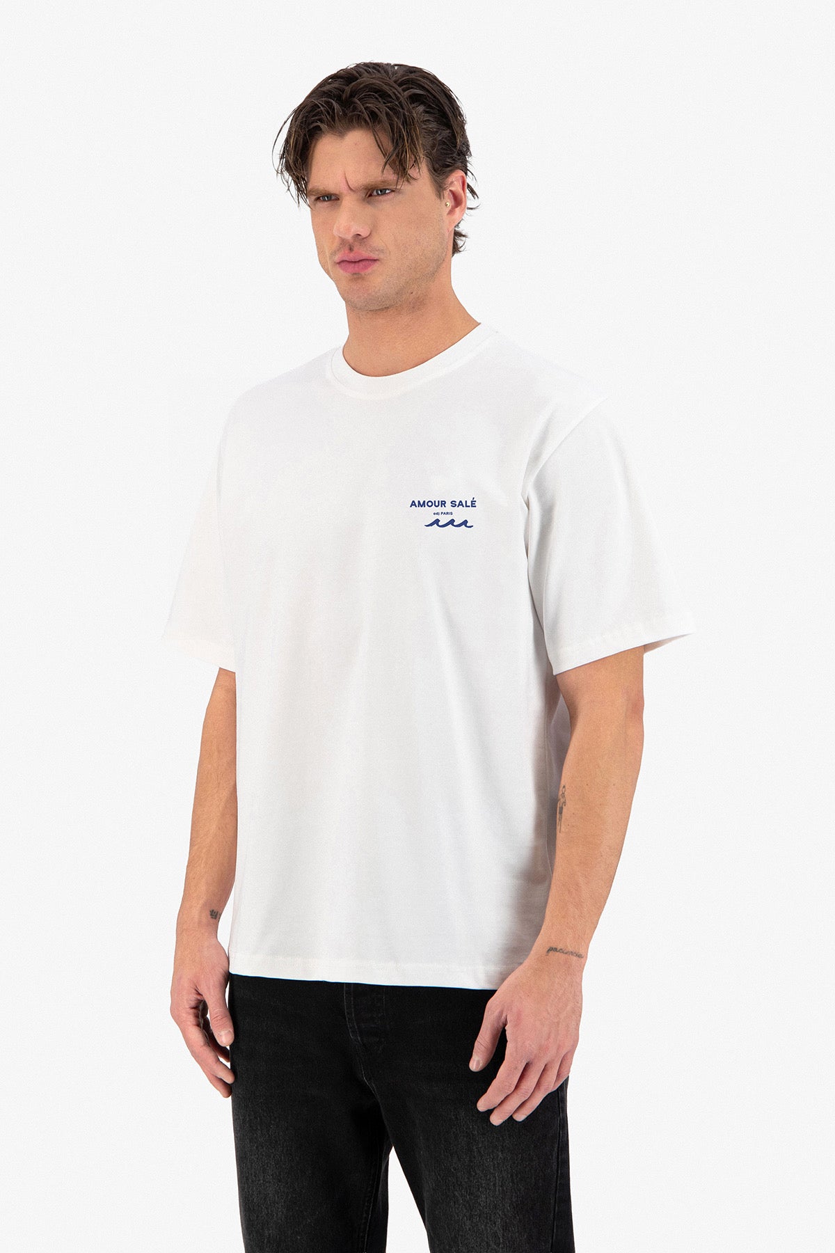 T-Shirt l’amour à la mer blanc