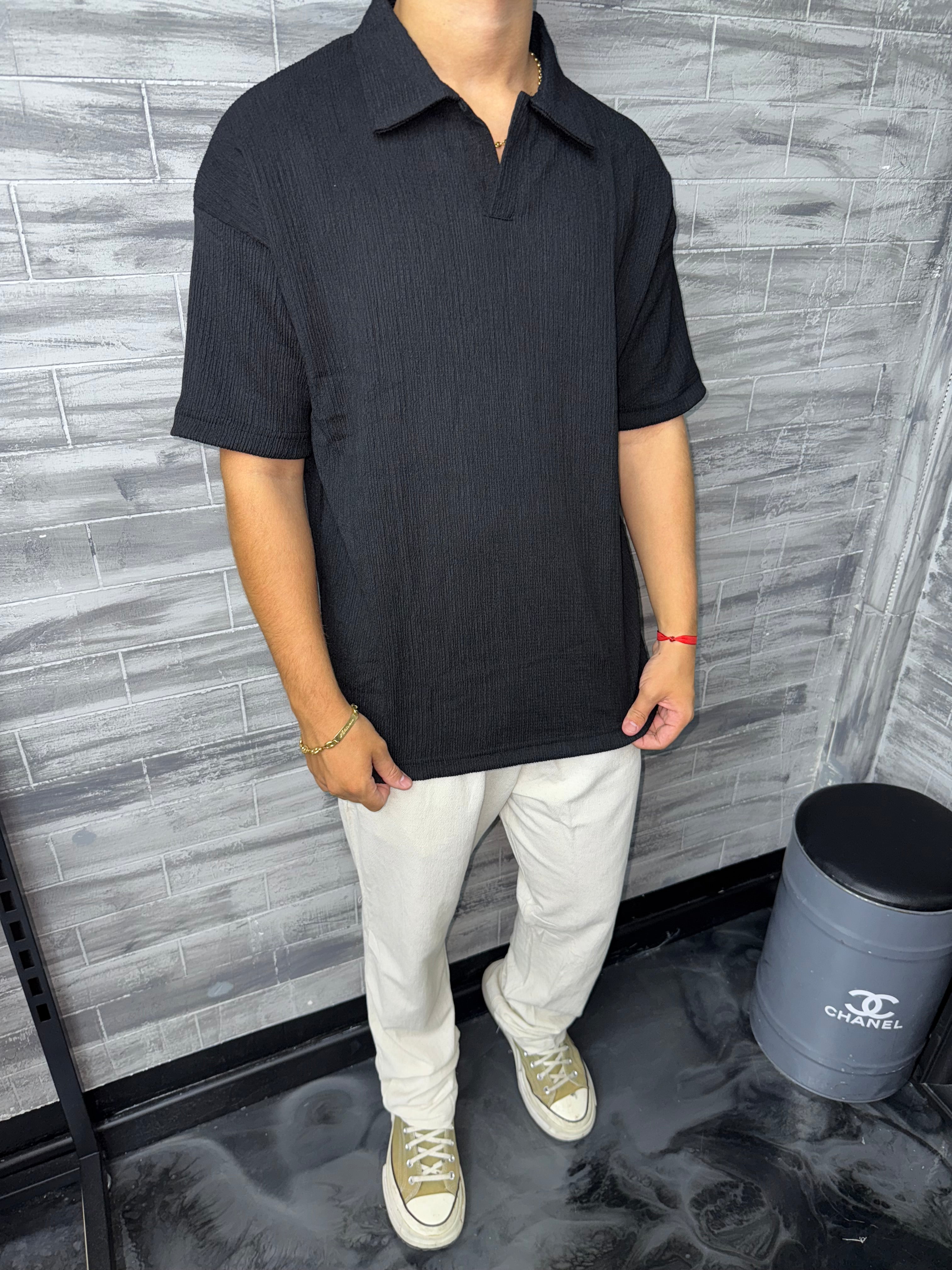 Polo Oversize noir