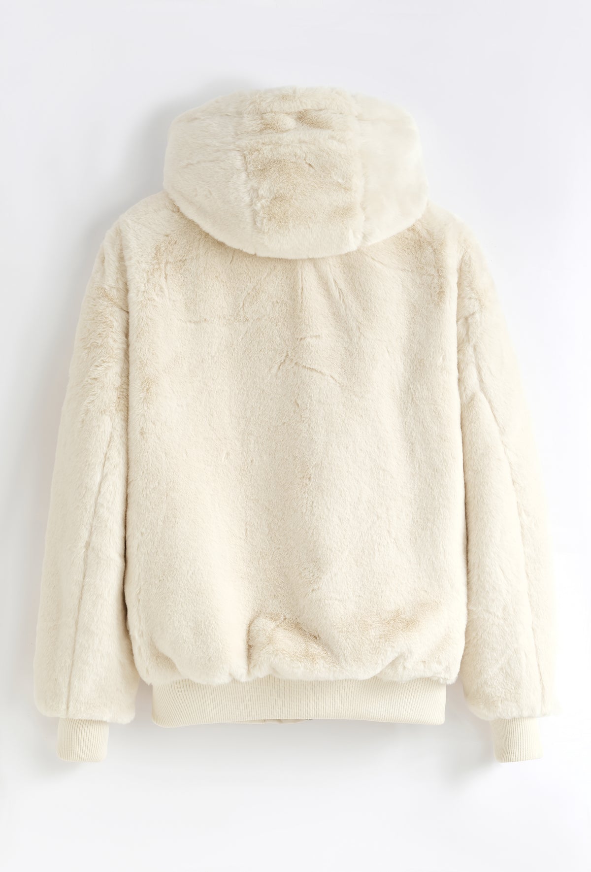 Veste bomber crème réversible similicuir / fourrure