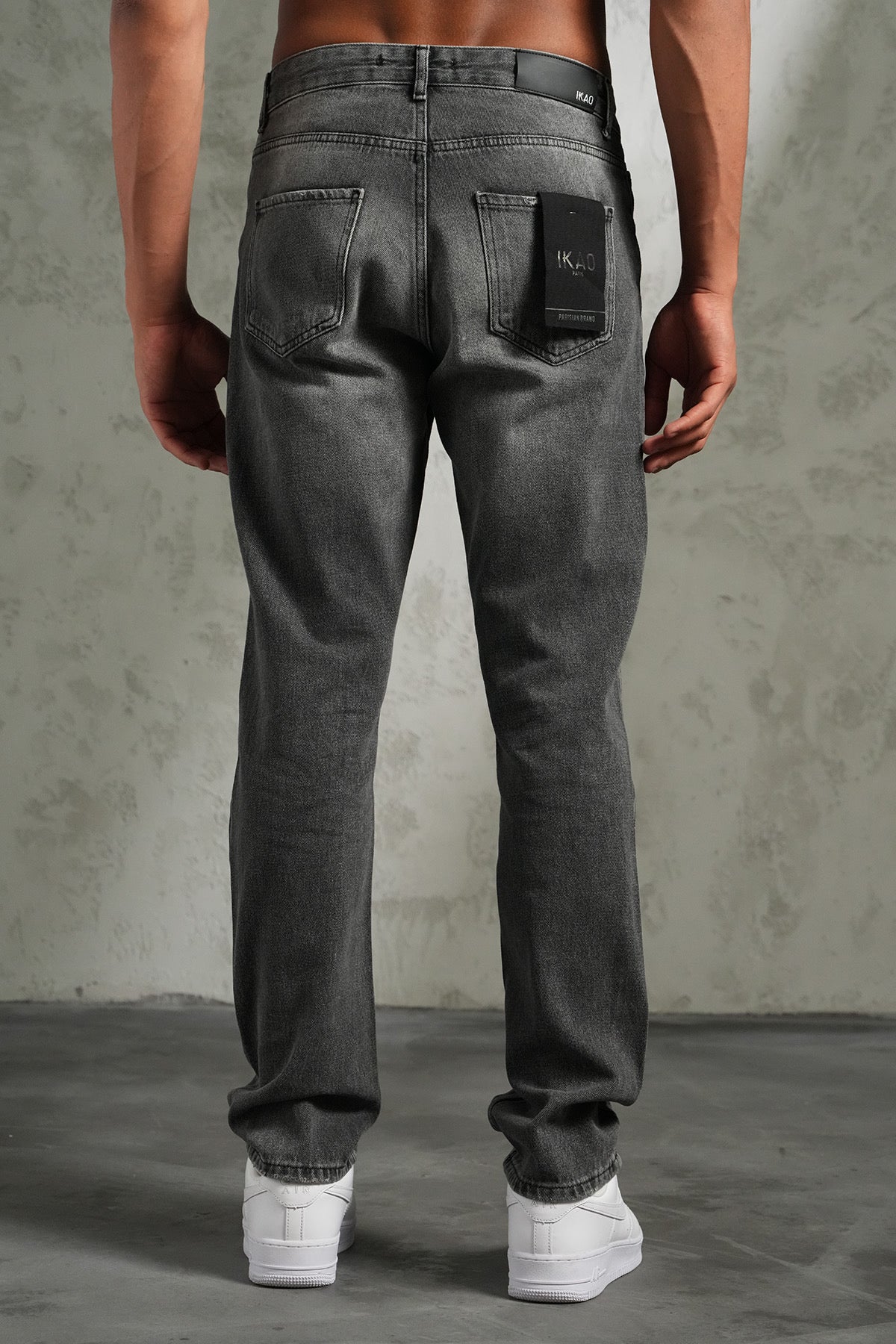 Jean regular gris destroy