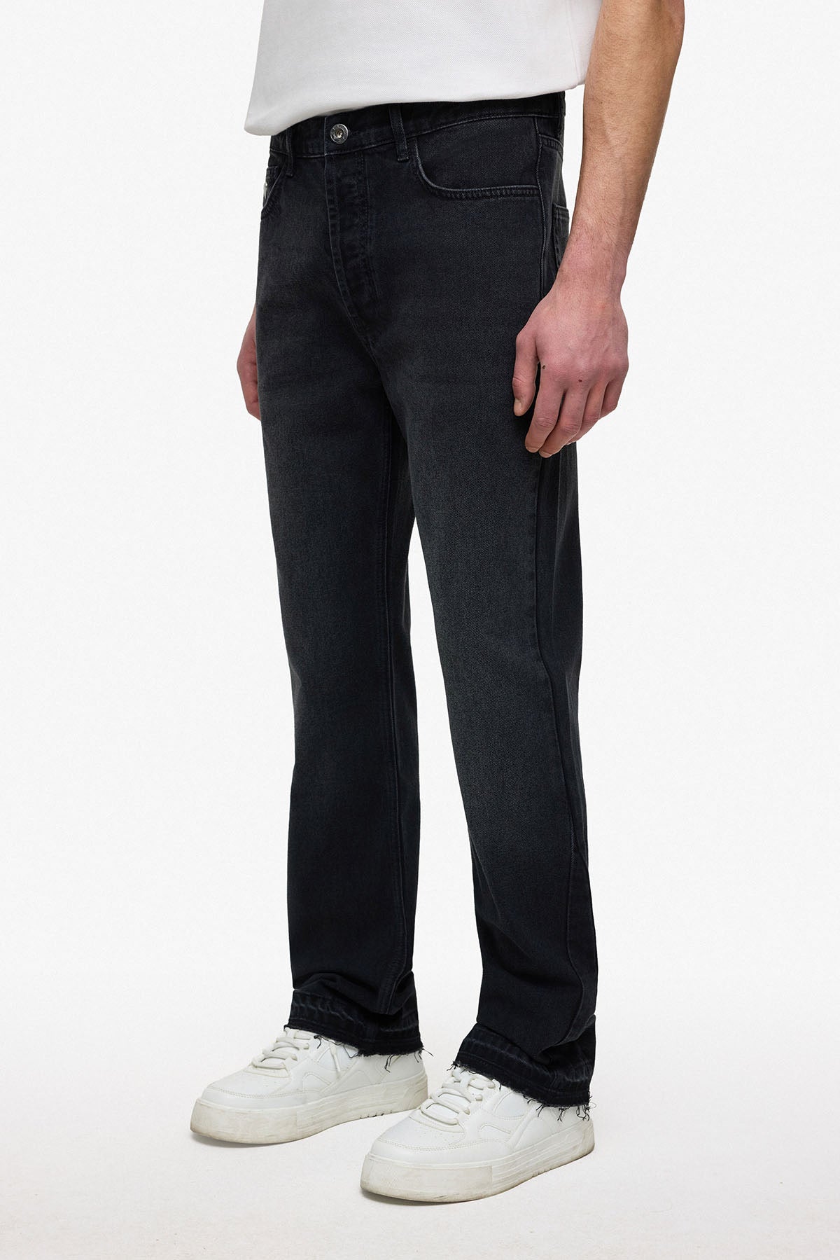 Flare Jean coeur gris foncé