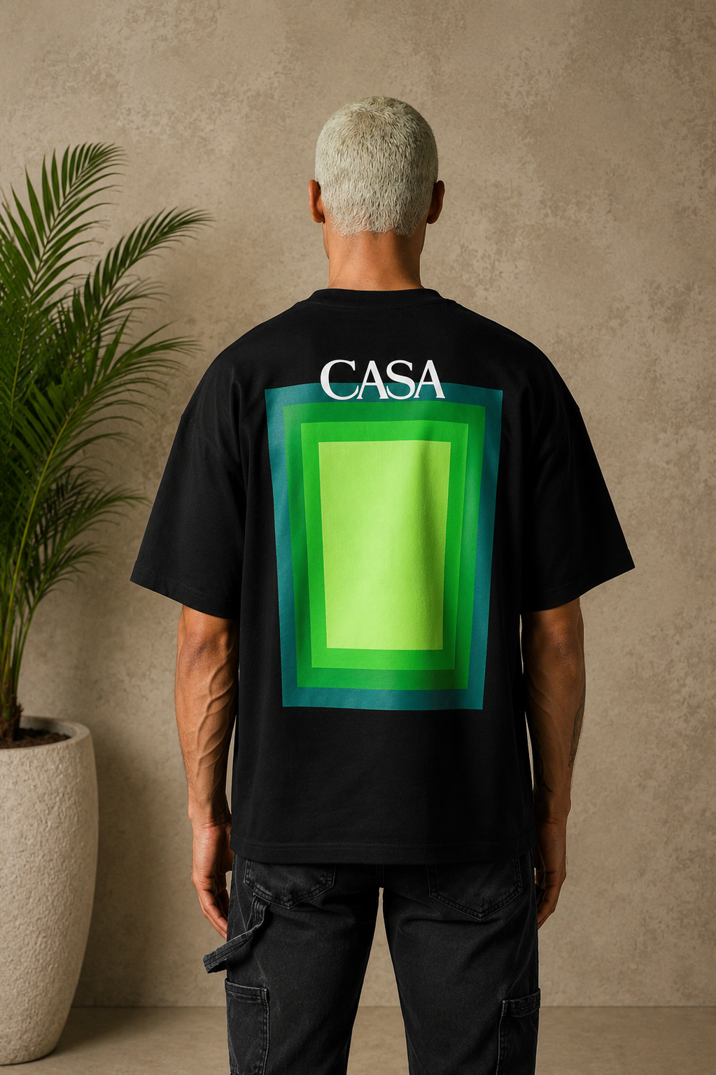 T-Shirt Casa noir / vert