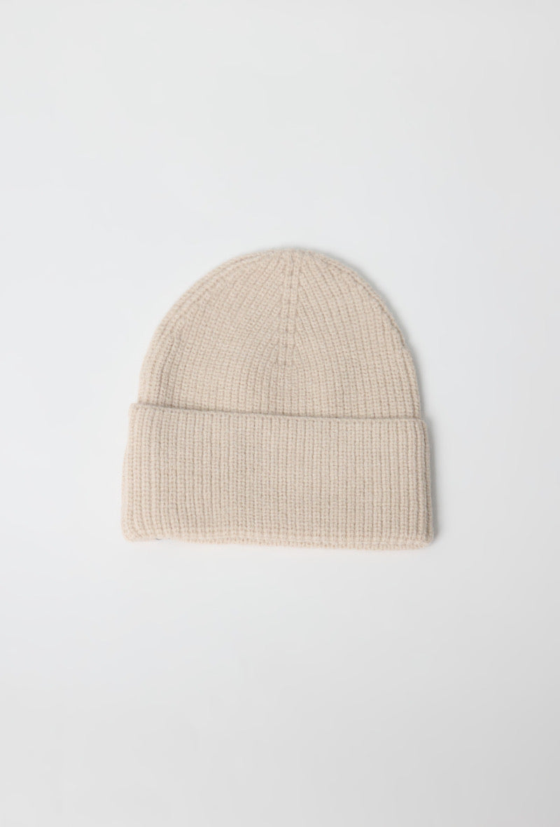 Bonnet maille beige